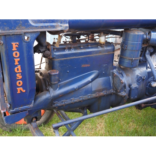 310 - Fordson E27N Major tractor. Petrol TVO. Swinging drawbar. Was running when stored