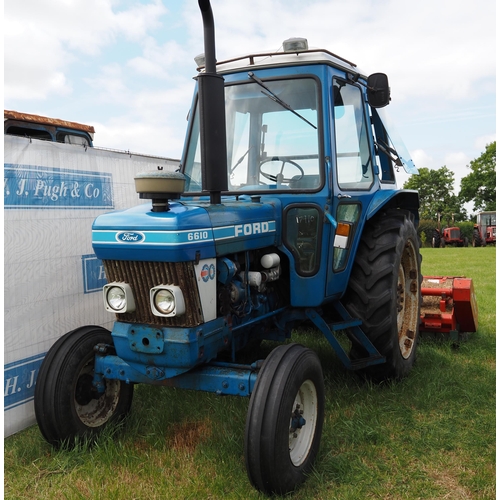 332 - Ford 6610 tractor. 1981. 2WD, runs and drives. 4762 hours recorded. Column gear change. SN-B500713