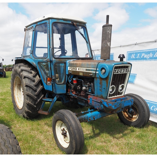 327 - Ford 6600 tractor. Runs. Good rear tyres. Fitted with a later engine