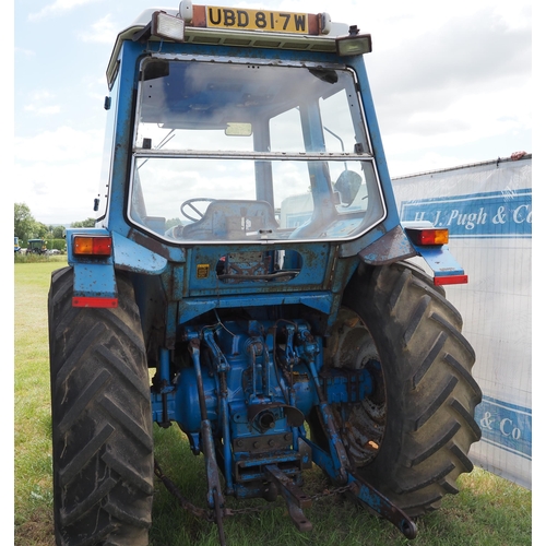 328 - Ford 6600 tractor. 1980. Runs. new front tyre. 3991 hours recorded. C/w pick up hitch and County fro... 