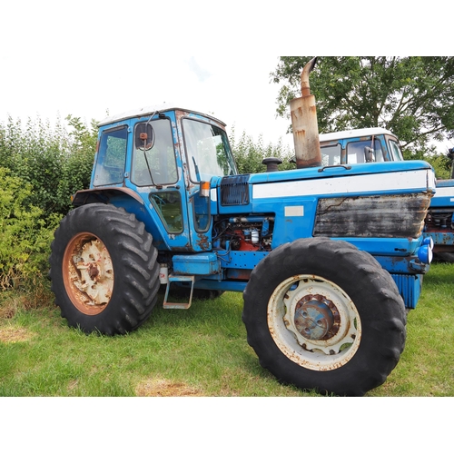 342 - Ford TW-25 tractor. 1985. 4WD. Runs. 8486 hours recorded. C/w PAVT wheels, rear wheel weights, 2 ass... 