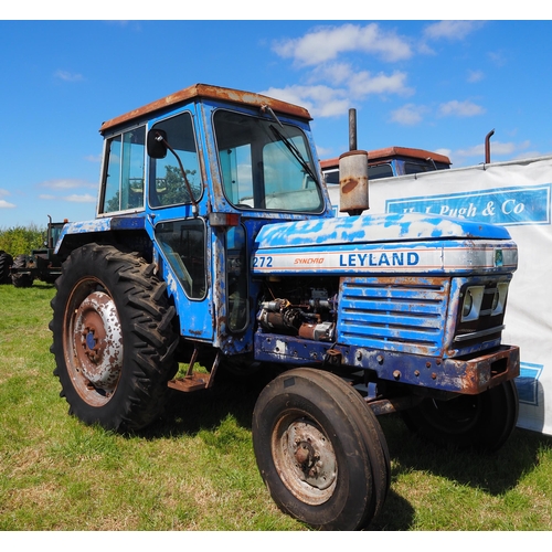 372 - Leyland 272 Synchro tractor. 1978. Runs. 2799 hours recorded. C/w pickup hitch. Reg. DYC483T.