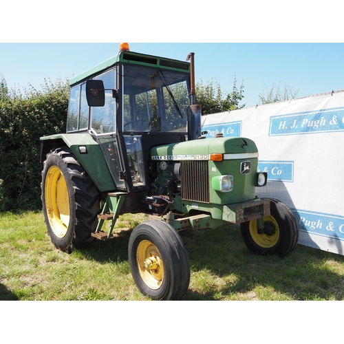 415 - John Deere 2130 tractor. 1979. 7273 hours recorded. C/w pick up hitch. Running well. Reg. YDO905T. V... 