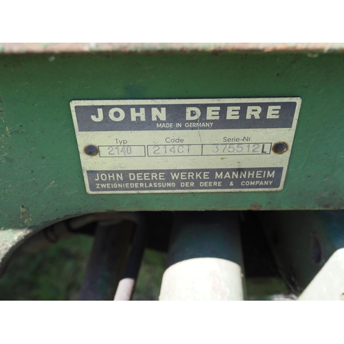 416 - John Deere 2140 power Synchron tractor. 1981. Runs. 12158 hours recorded. C/w pick up hitch, good re... 