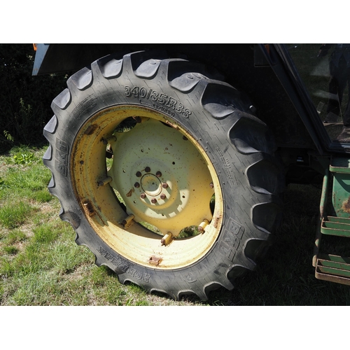 416 - John Deere 2140 power Synchron tractor. 1981. Runs. 12158 hours recorded. C/w pick up hitch, good re... 