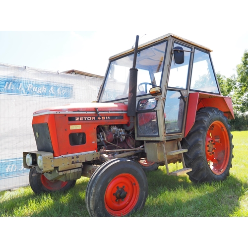 400 - Zetor 4911 tractor. 5358 hours recorded. Power steering, c/w pick up hitch and underslung weights. S... 