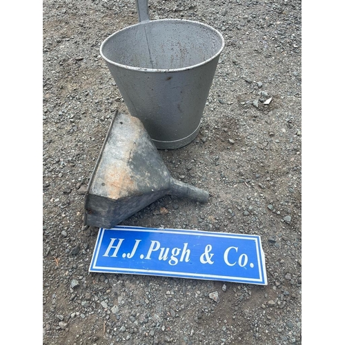 234 - Galvanised bucket and funnel