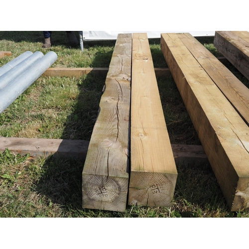 1067 - 2- Wooden gate posts 9ft x 170mm x 170mm