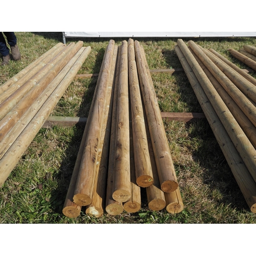 1073 - 10- 10ft Wooden fence stakes 3.5