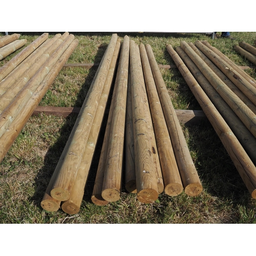 1074 - 10- 10ft Wooden fence stakes 3.5