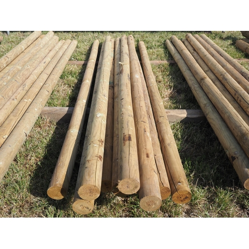 1075 - 10- 10ft Wooden fence stakes 3.5