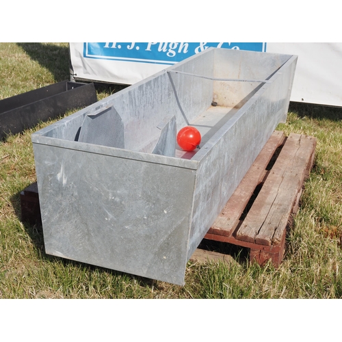 1087 - 6ft Galvanised water trough with service box