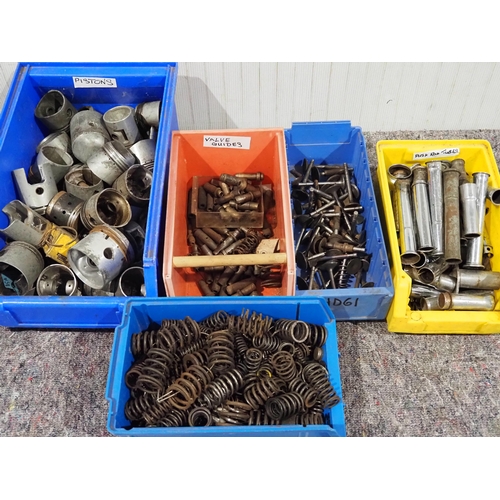 72 - Assorted pistons, valve guides, push rod tubes etc.