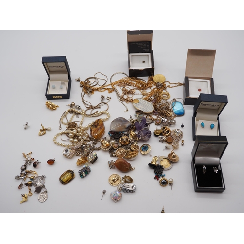 299 - Large quantity of costume jewellery including silver