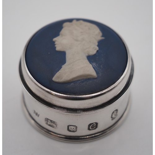 318 - Hallmarked silver pill box by Wedgwood