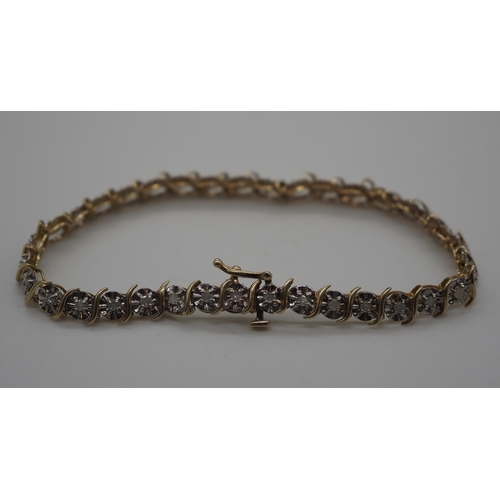 332 - Gold and diamond bracelet