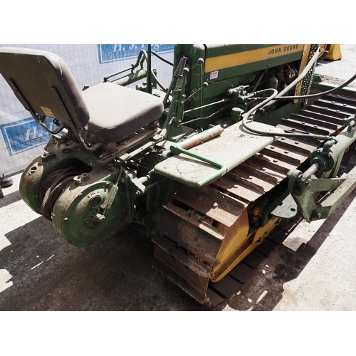 146 - John Deere 420 Petrol crawler c/w Holt blade and Gearomatic model A winch.  SN-100167