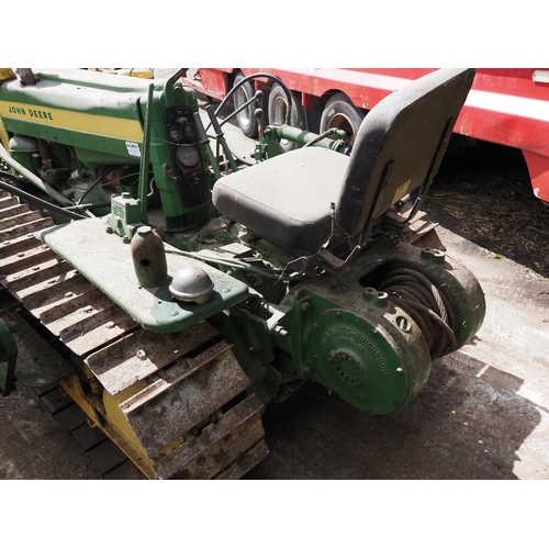 146 - John Deere 420 Petrol crawler c/w Holt blade and Gearomatic model A winch.  SN-100167