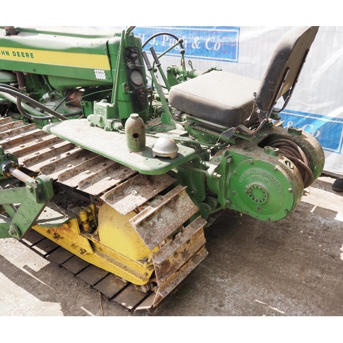 146 - John Deere 420 Petrol crawler c/w Holt blade and Gearomatic model A winch.  SN-100167