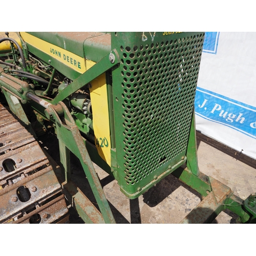 147 - John Deere 420C crawler. Electric start. Front blade.  SN-113951