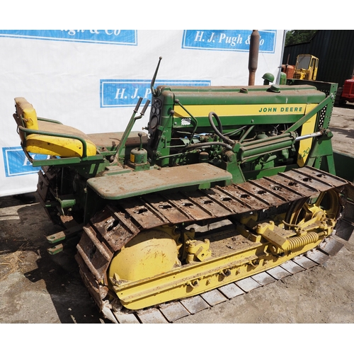 147 - John Deere 420C crawler. Electric start. Front blade.  SN-113951