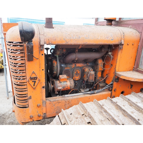 177 - Allis Chalmers HD7 crawler. Wooden coach built cab. Runs and drives. Rare 3 cylinder GM Detroit supe... 