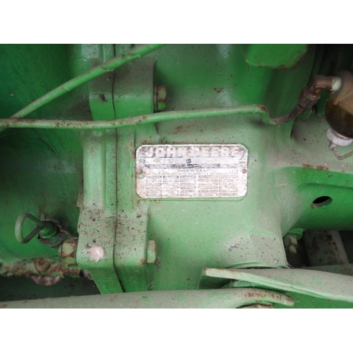 148 - John Deere 420C crawler. 1954, c/w front angle blade and drawbar. Runs and drives. SN-112812. Key