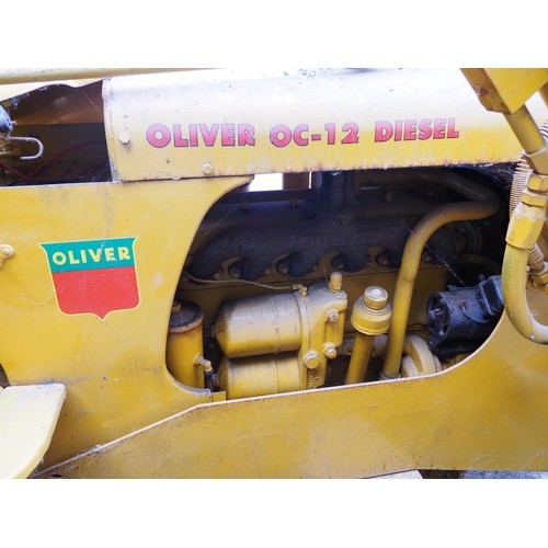 144 - Oliver OC-12 crawler, 6 Cylinder engine, c/w front blade and drawbar.  Runs. Model No-0012-60-D. SN-... 