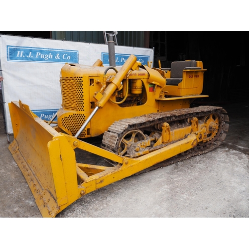 144 - Oliver OC-12 crawler, 6 Cylinder engine, c/w front blade and drawbar.  Runs. Model No-0012-60-D. SN-... 