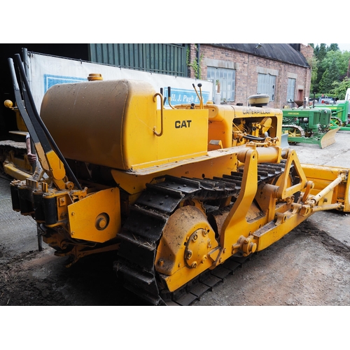 171 - Caterpillar D4 Series C crawler, c/w front angle blade and winch. Runs. SN-24A69. Key