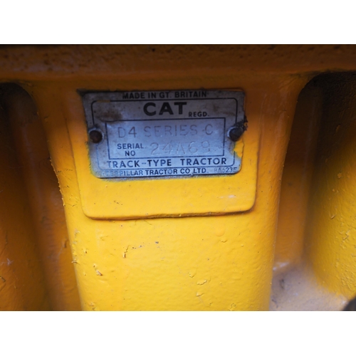 171 - Caterpillar D4 Series C crawler, c/w front angle blade and winch. Runs. SN-24A69. Key