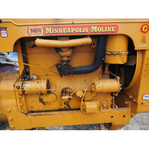 121 - Minneapolis-Moline GTB tractor, Sunshine canopy, c/w rear wheel weights. SN-0164900636. Runs.