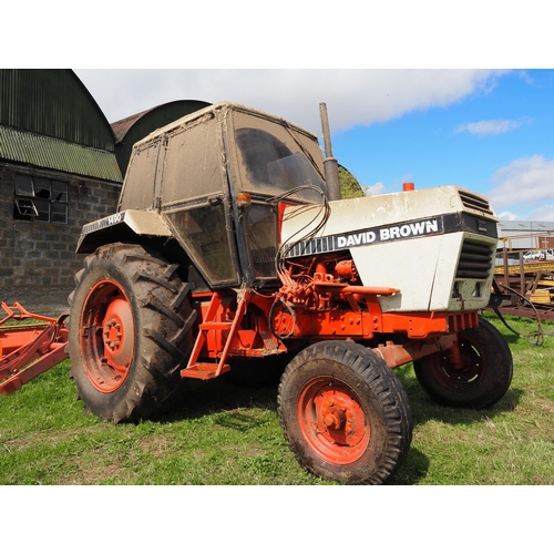 111 - David Brown 1490 tractor. 2WD with loader. 5900 Hours recorded. Runs, Barn stored. V5. Key