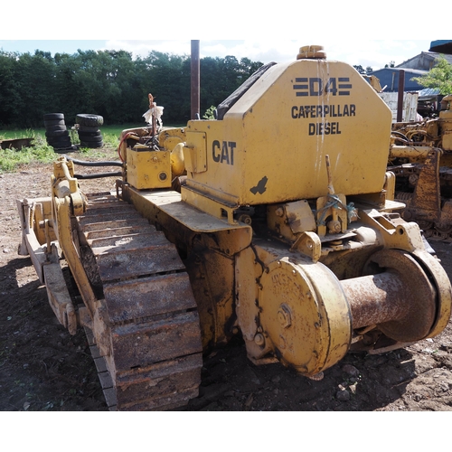 174 - Caterpillar D4 diesel crawler. c/w Hyster winch, blade and drawbar. SN- 7U35542