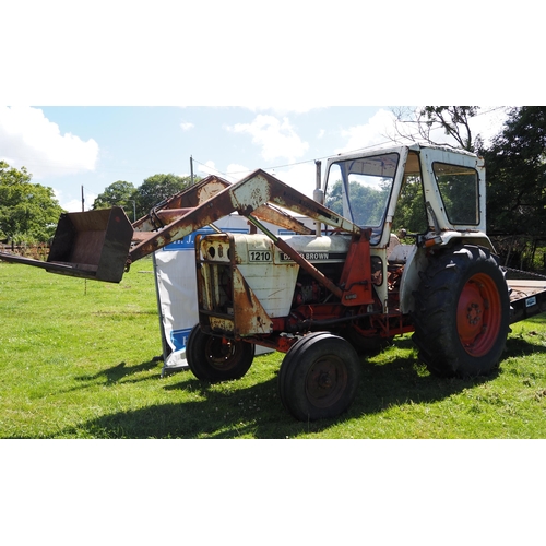 187 - David Brown 1210 tractor with David Brown loader. Power steering. Runs and drives.