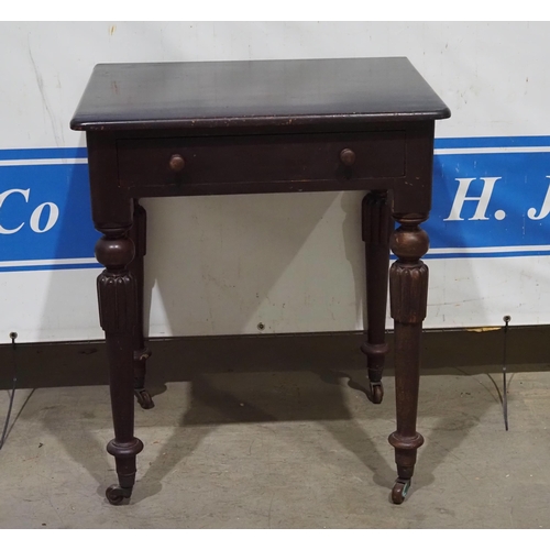 106 - Mahogany hall table and casters