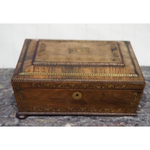 205 - Brass inlaid sewing box