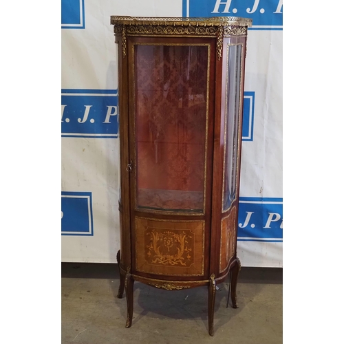 164 - French style glass display cabinet 62x26½