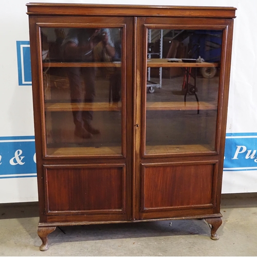 183 - Mahogany part glazed display cabinet 54x43