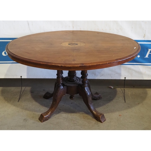 169 - Mahogany inlaid oval table 46x34