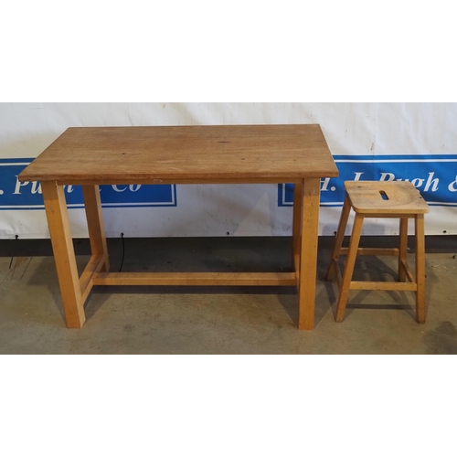 163 - School work table with stool