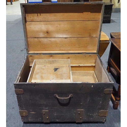 67 - Large wooden trunk 36x23½x26