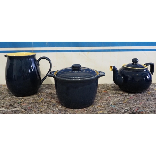 225 - Denby teapot, jug and dish