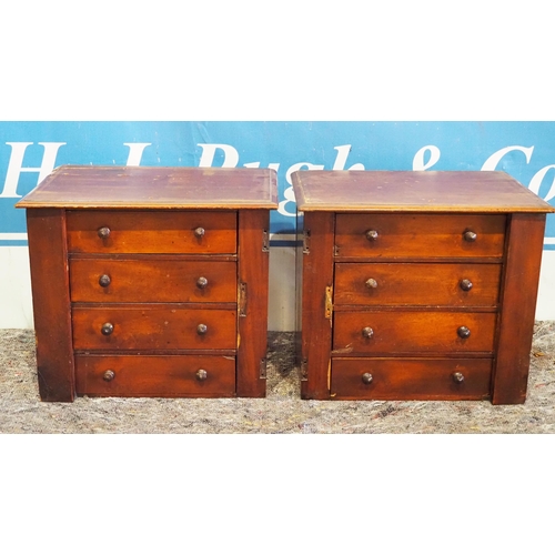 157 - Pair of mahogany collectors chests of drawers