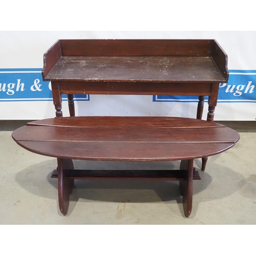 120 - Mahogany washstand and Iroko coffee table