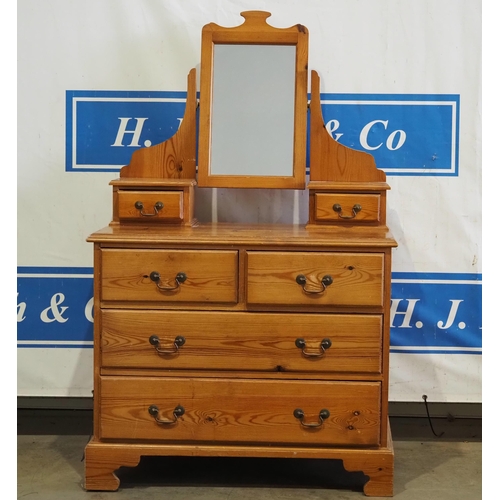 115 - Pine dressing table with 2 short and 2 long drawers 58 x 35