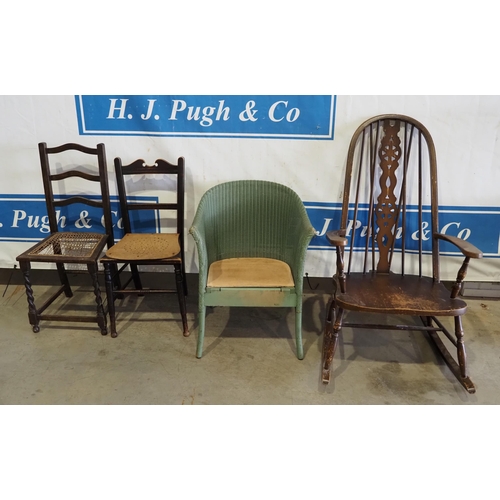 81 - Rocking chair, Lloyd Loom Lusty chair and 2 others