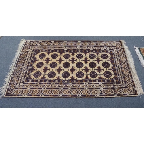 11 - Persian burgundy patterned wool rug 73x43