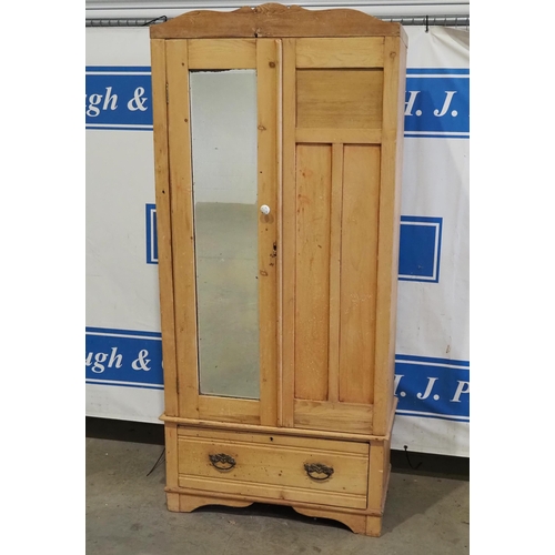 190 - Pine single door wardrobe 76x34