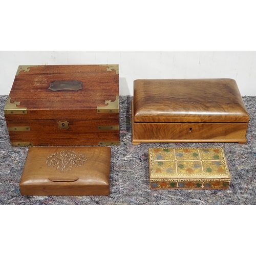 247 - 3- Wooden jewellery boxes and 1 other